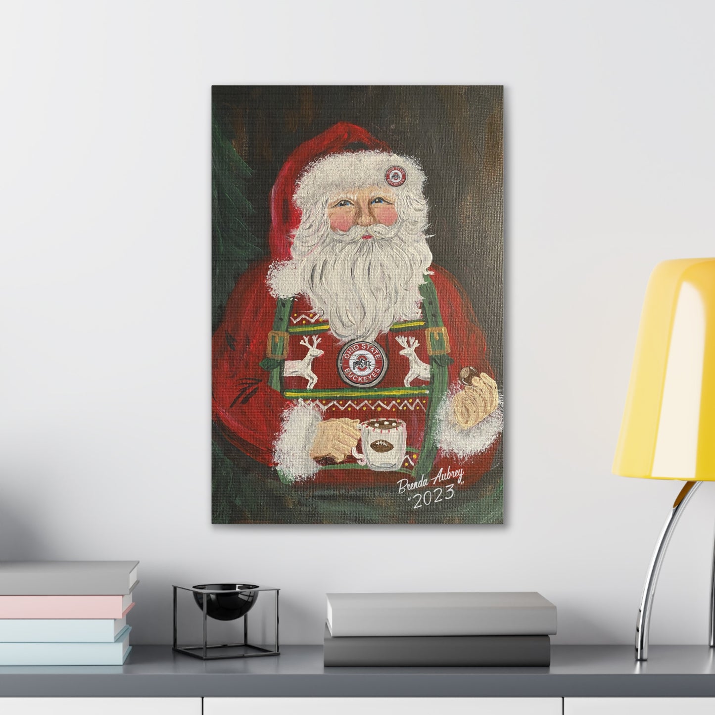 2023 Ohio State Santa Vintage Santa Painting