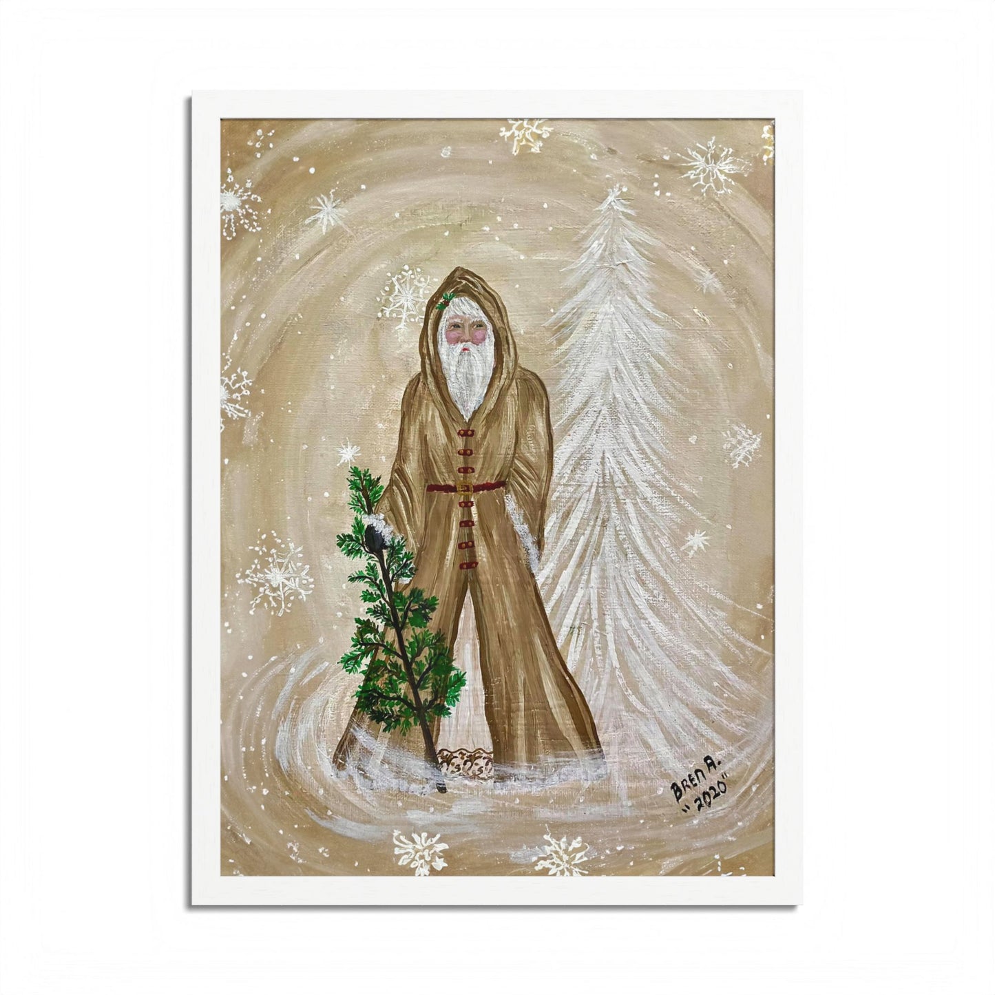 2020 SANTA IN SNOW (Framed Print)