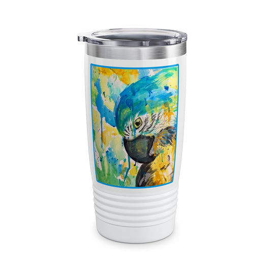 Splash of Color Parrot Ringneck Tumbler | 20oz Travel Mug
