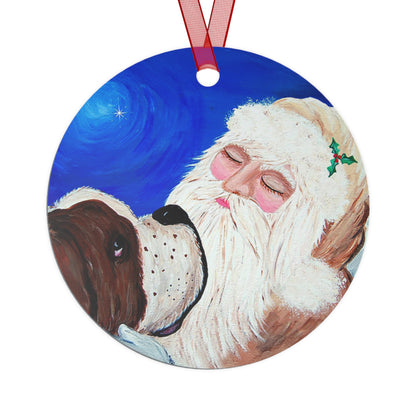 2013 KEEPING AN EYE ON SLEEPING SANTA (Christmas Ornament)