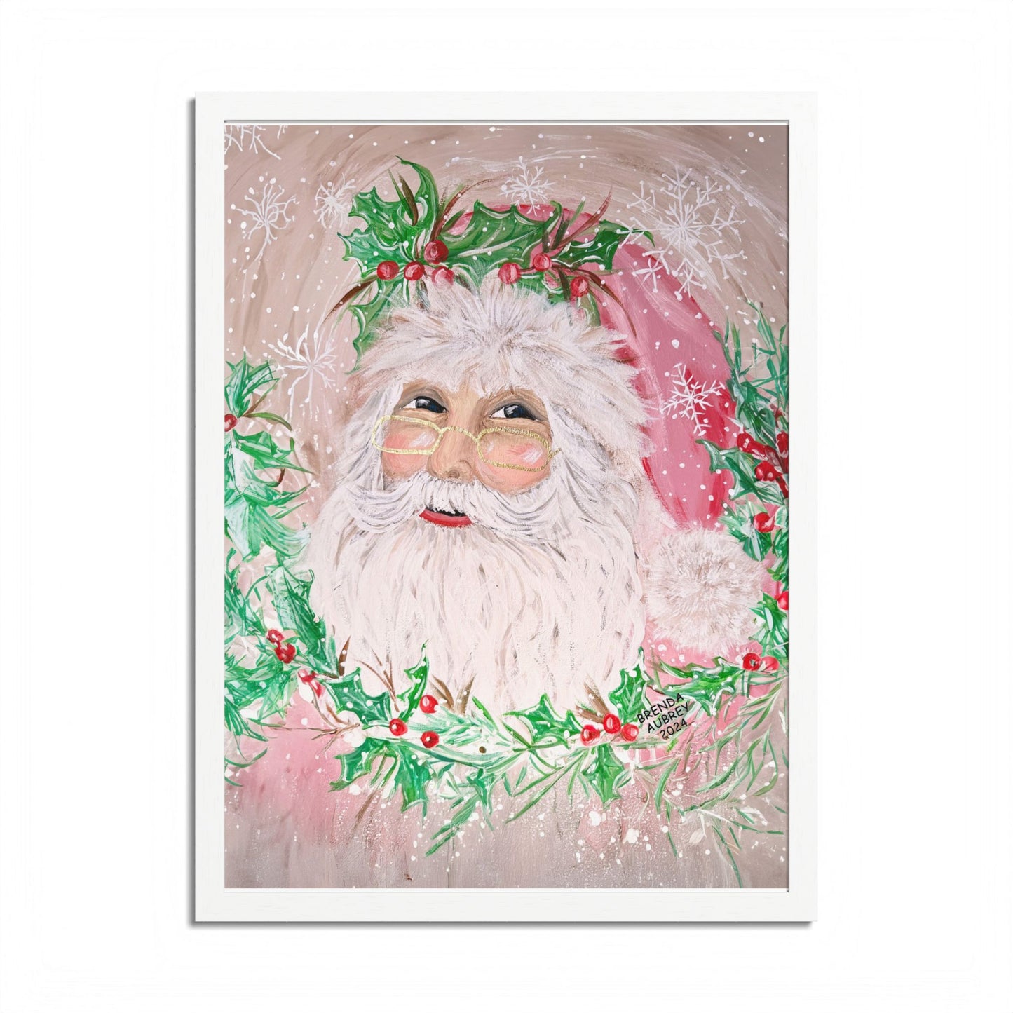 2024 PINK SANTA (Framed Poster Print)