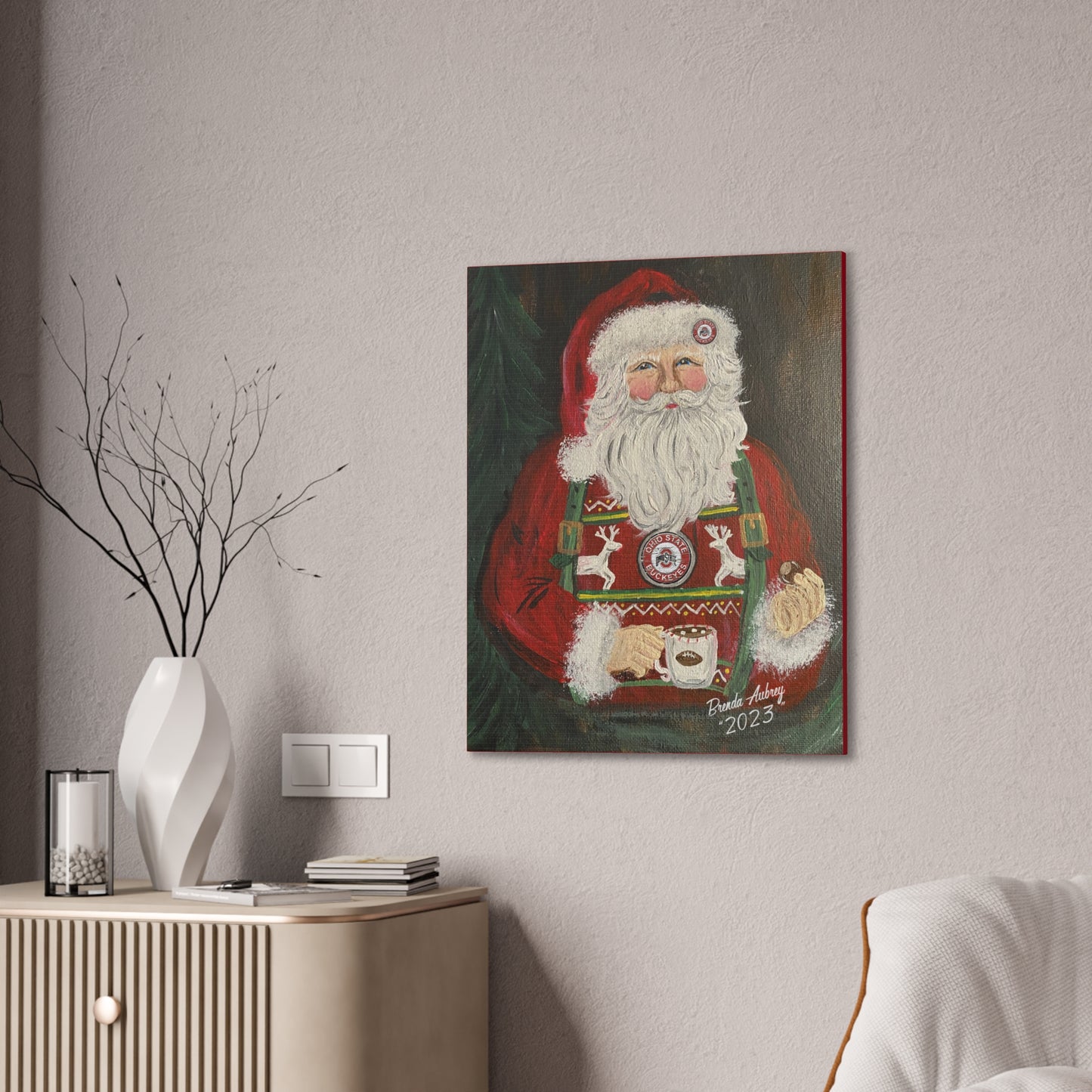 2023 Ohio State Santa Vintage Santa Painting