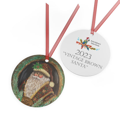 2023 VINTAGE BROWN SANTA (Christmas Ornament)