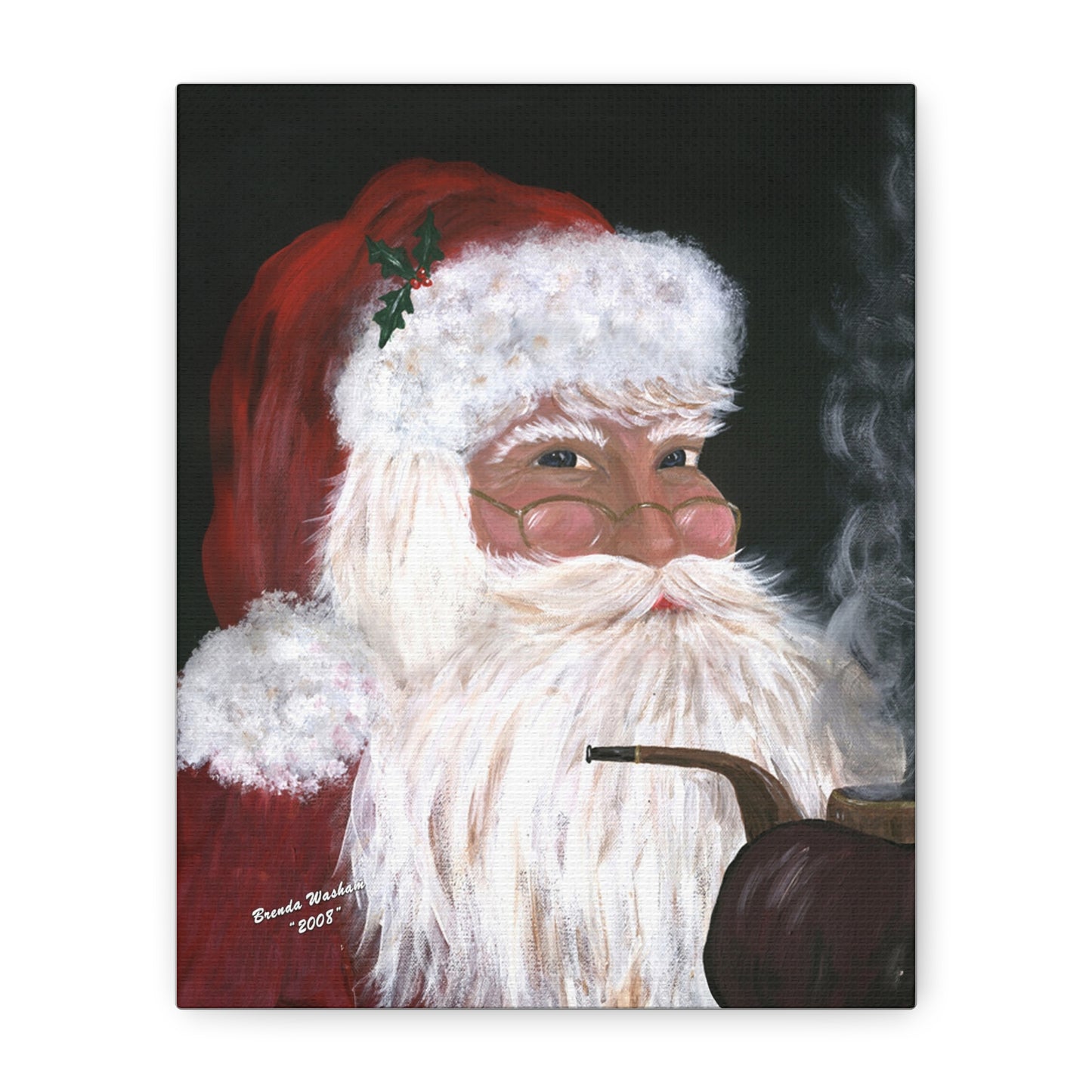 Smokin' Santa, 2008 Santa Portrait Canvas Art