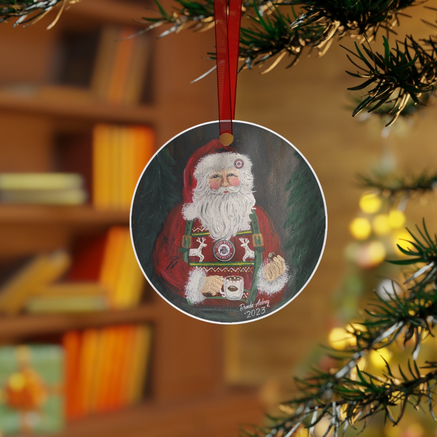 2023 BUCKEYES & SUSPENDERS SANTA (Christmas Ornament)