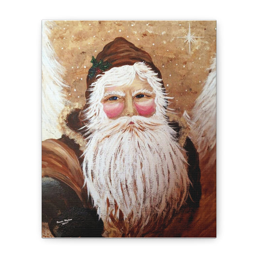 Artsie Aubrey's 2011 Vintage Brown Santa Print on Canvas