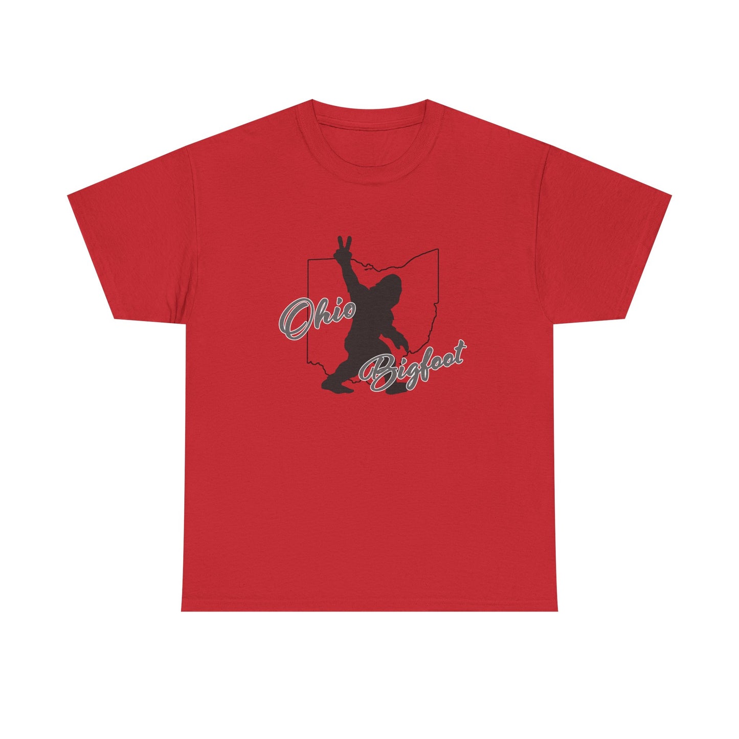 Ohio Bigfoot Peace Out Tees, Unisex Heavy Cotton Tee