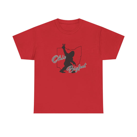 Ohio Bigfoot Peace Out Tees, Unisex Heavy Cotton Tee