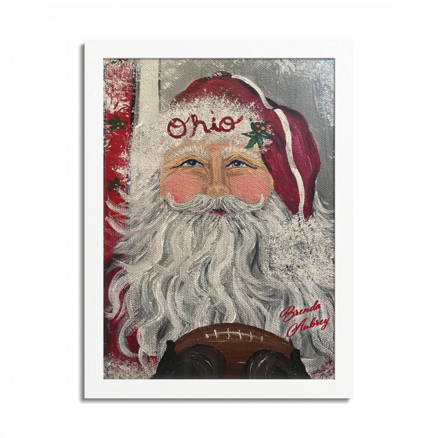 2022 FOOTBALL SANTA (Framed Print)