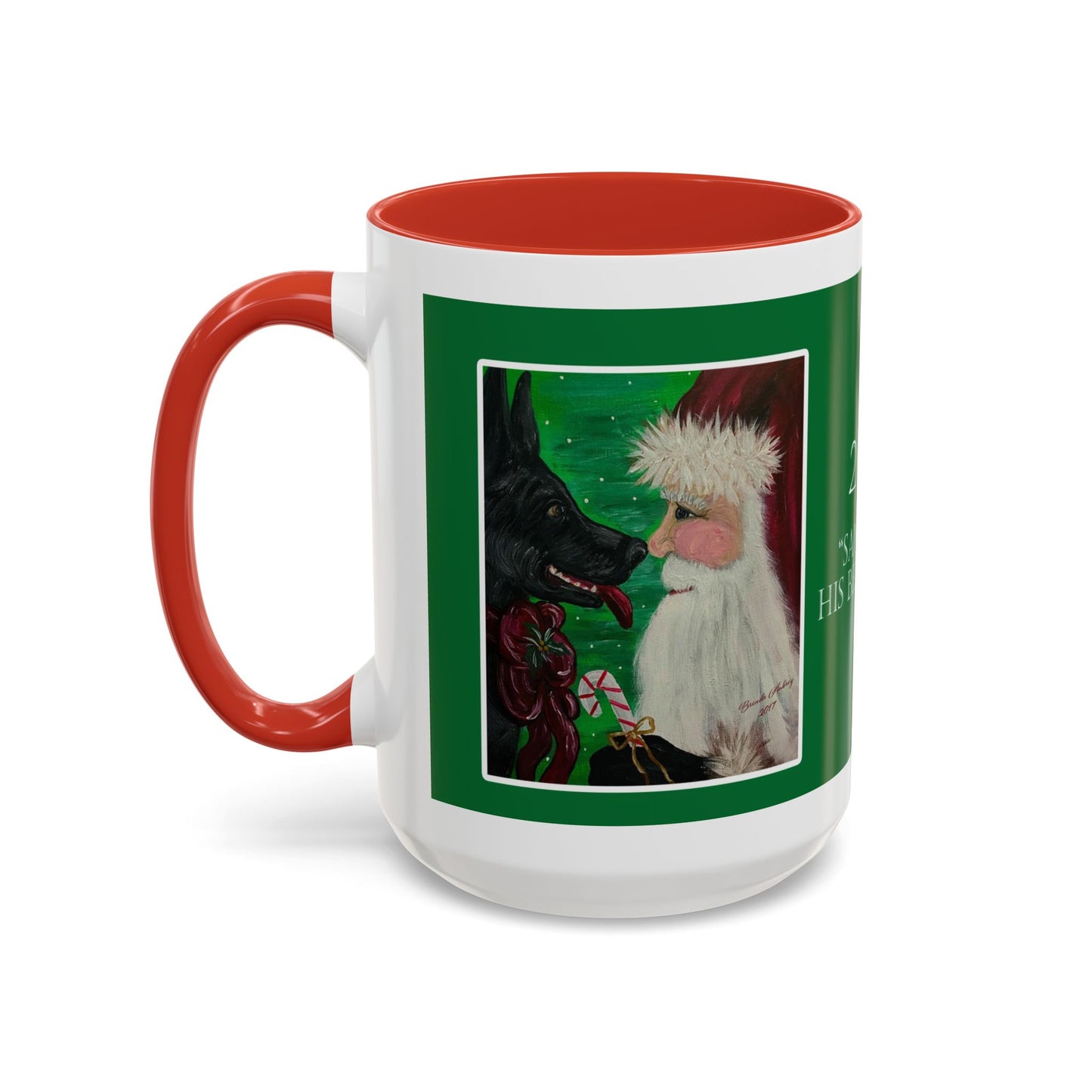 Santa and His Best Friend 2017 Accent Coffee Mug — Christmas Holiday Gift