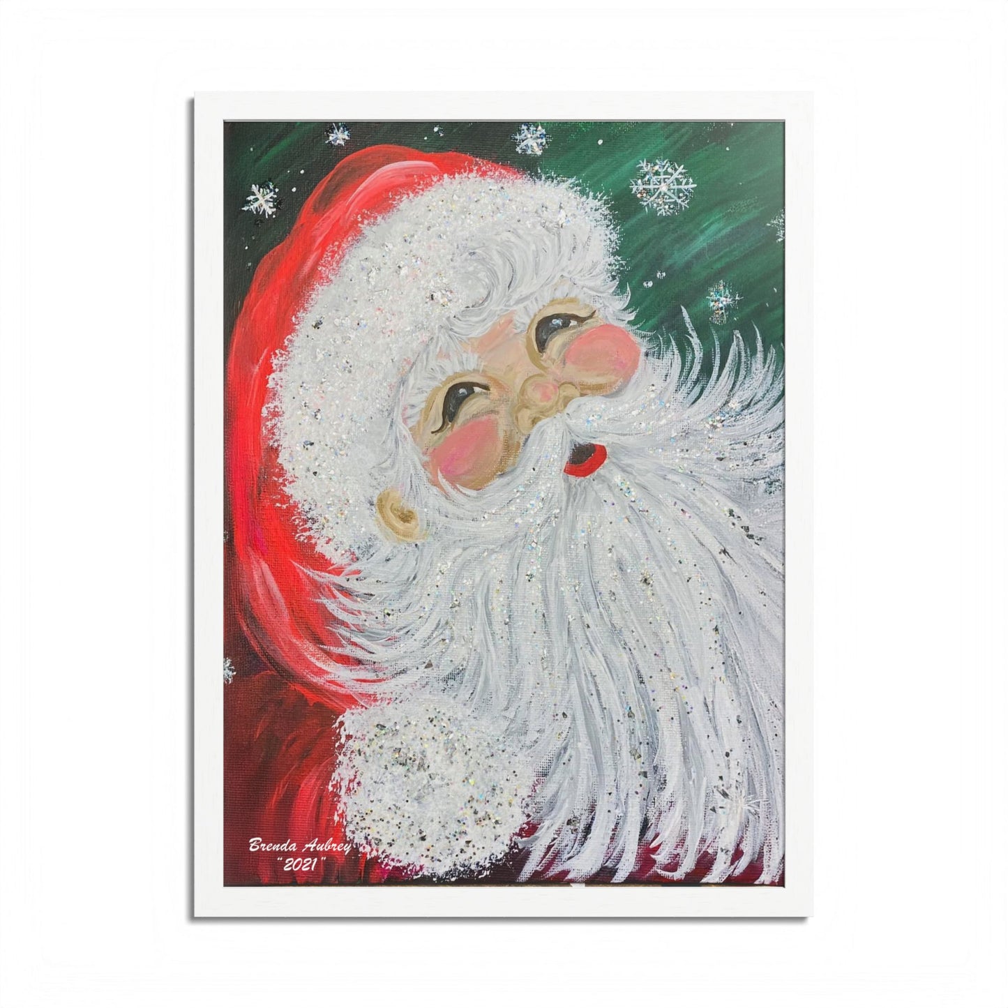 2021 SNOWFLAKE SANTA (Framed Print)