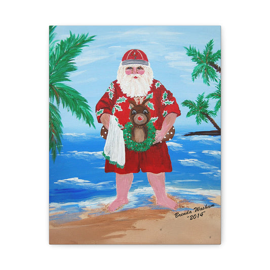 2014 BEACHY SANTA (Canvas Print)