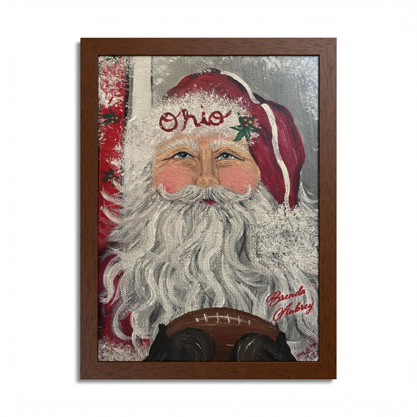 2022 FOOTBALL SANTA (Framed Print)