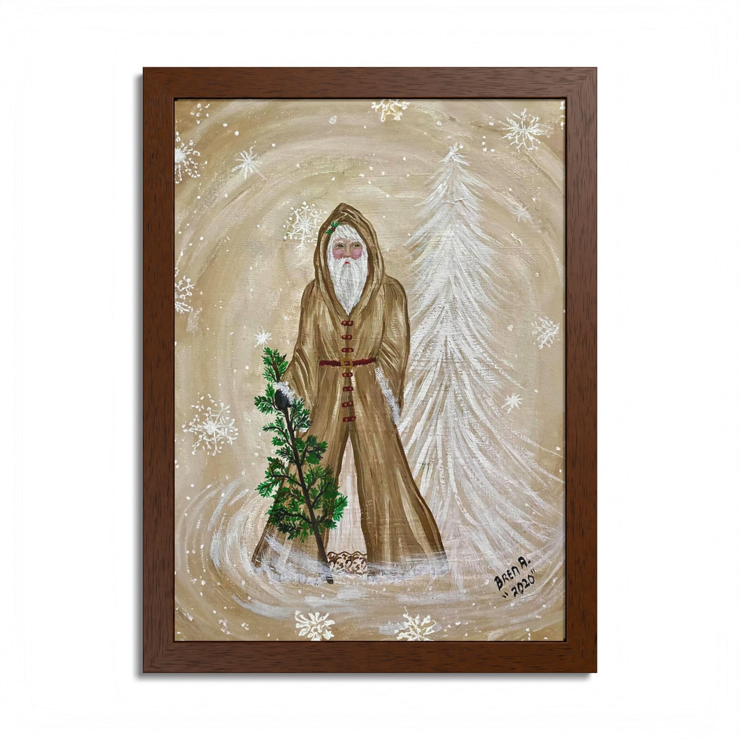 2020 SANTA IN SNOW (Framed Print)