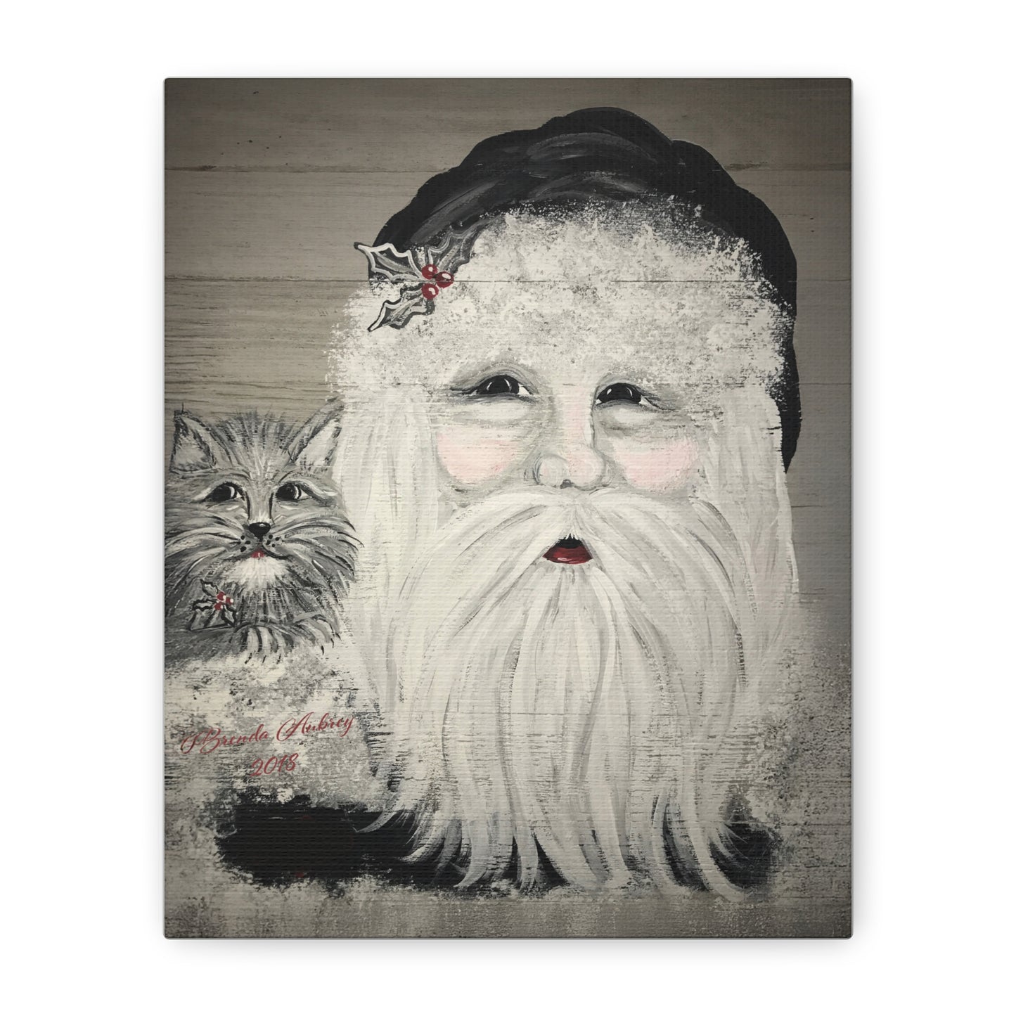 2018 SANTA AND HIS LITTLE FRIEND (Canvas Print)