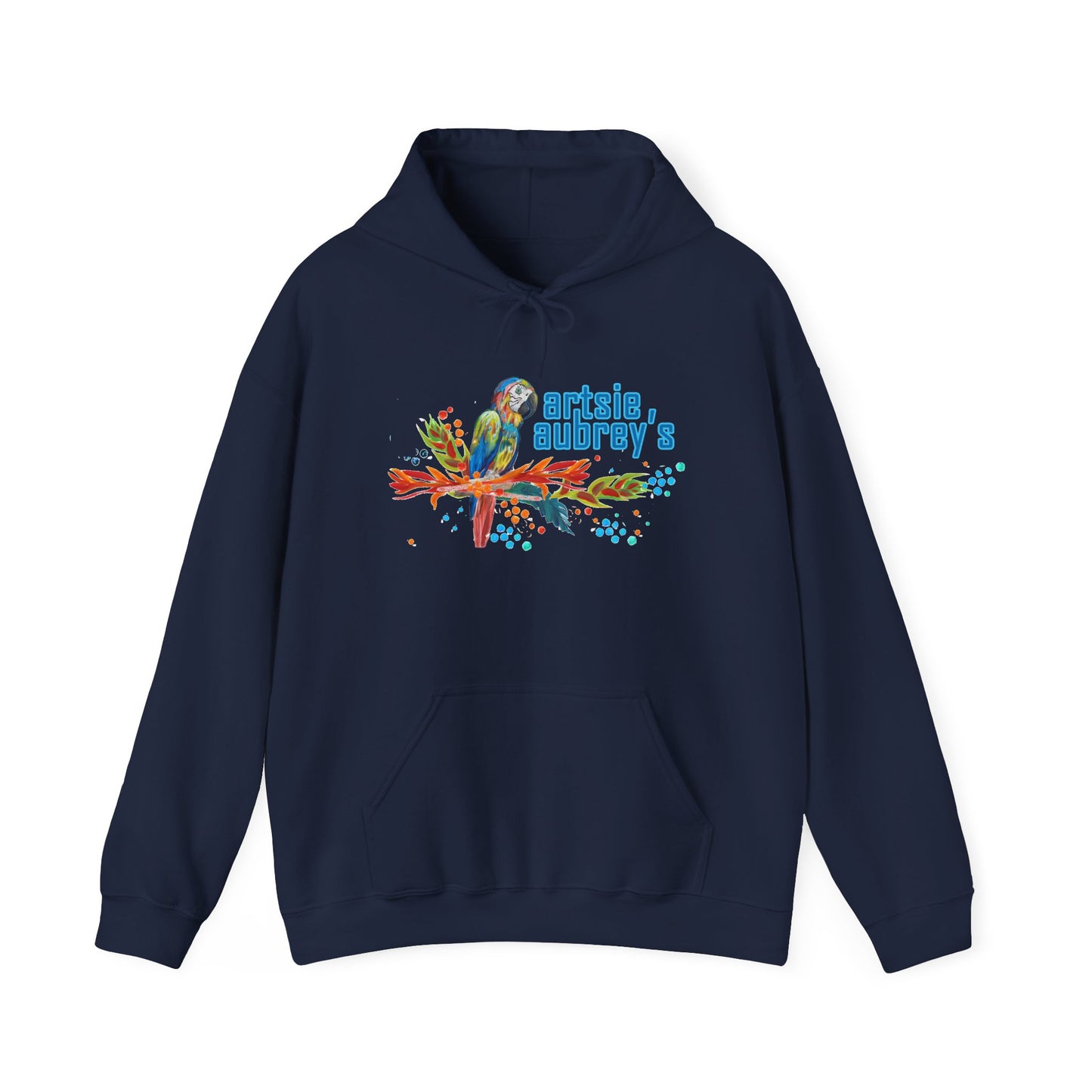 Artsie Aubrey's Colorful Parrot Hoodie – Tropical Bird Art Pullover