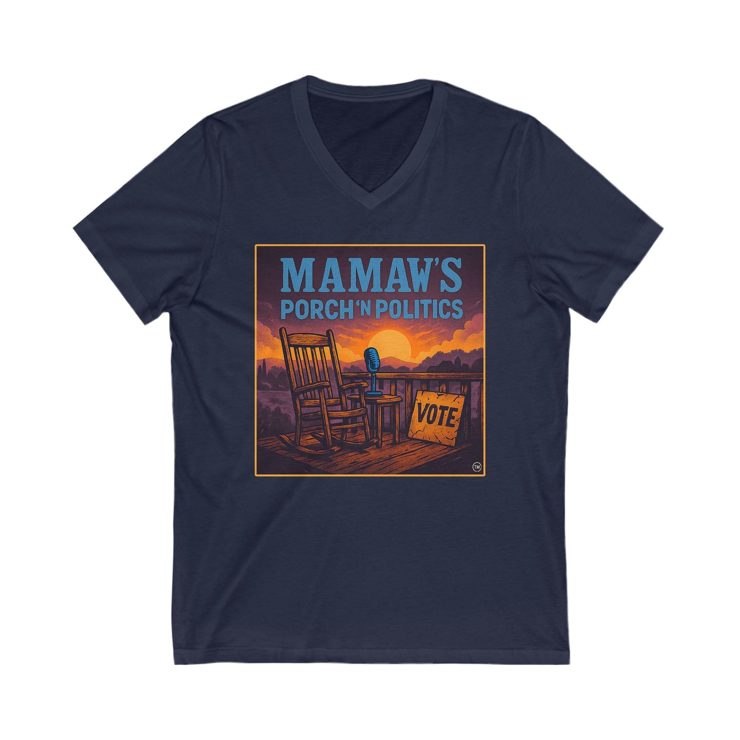 Mamaw's Porch'n Politics V-Neck Tee