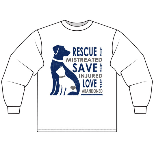 Rescue, Save, Love Dogs Unisex Long Sleeve T-Shirt