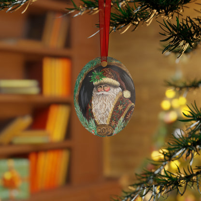2023 VINTAGE BROWN SANTA (Christmas Ornament)