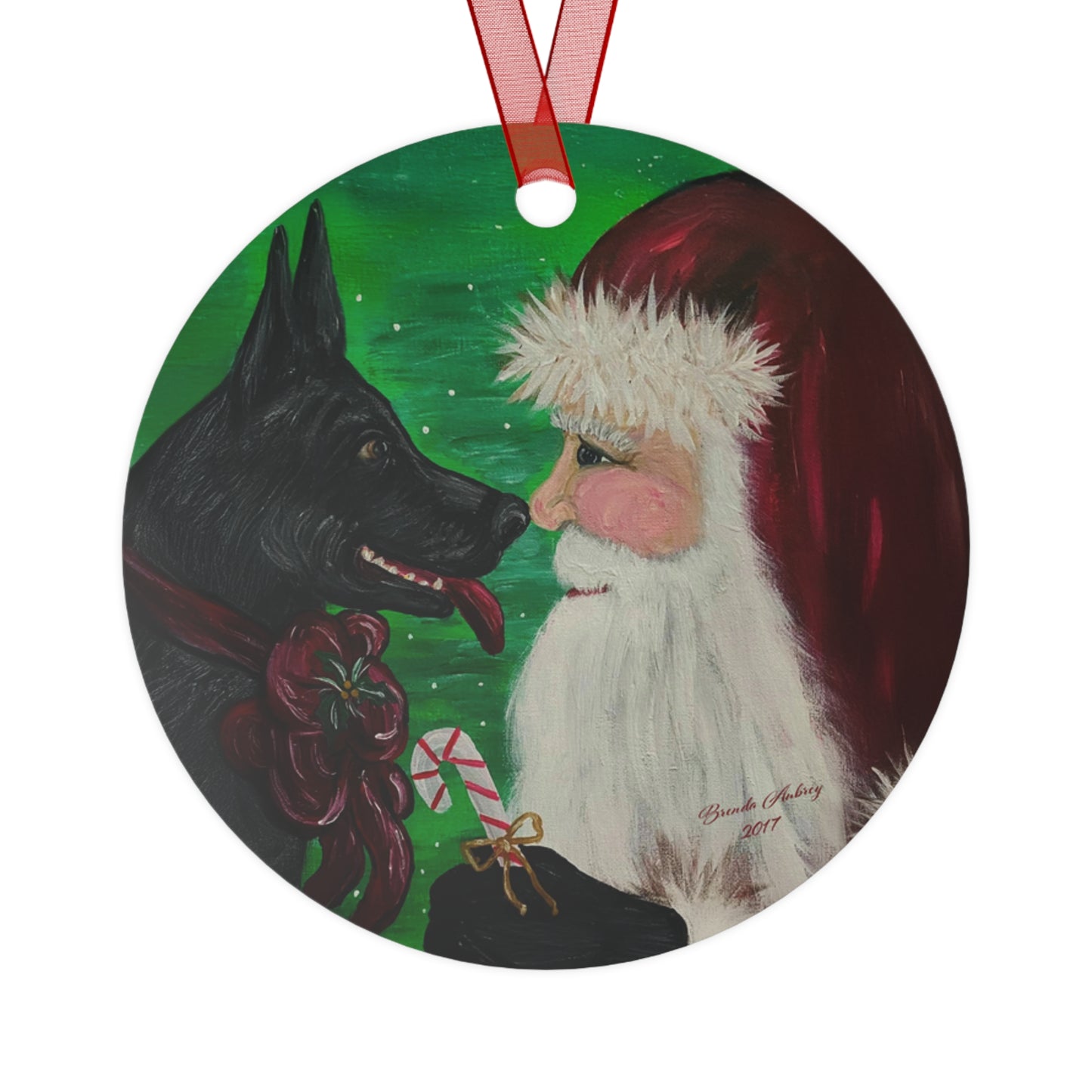 2017 SANTA WITH HIS BEST FRIEND (Christmas Ornament)