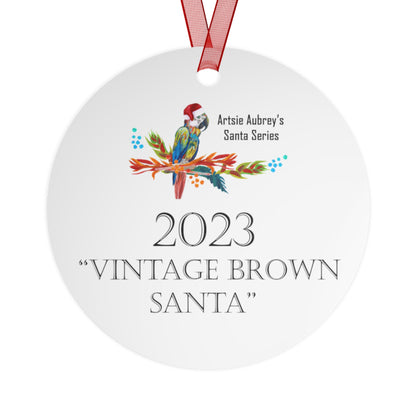 2023 VINTAGE BROWN SANTA (Christmas Ornament)