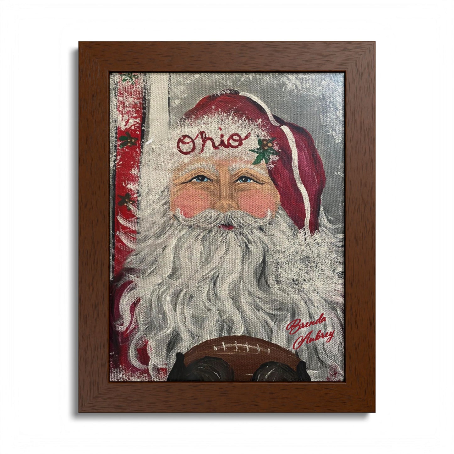 2022 FOOTBALL SANTA (Framed Print)