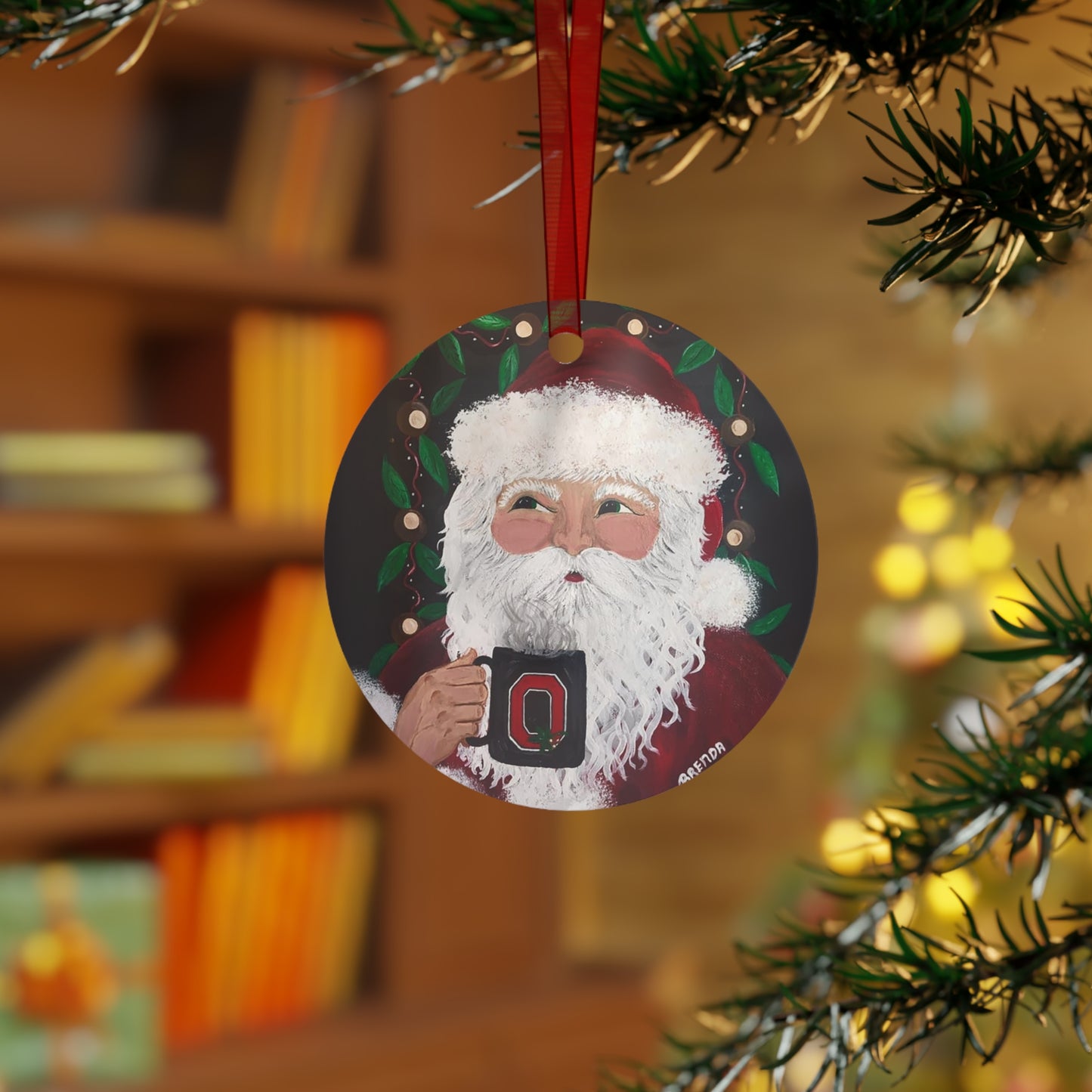 2015 SANTA WITH OSU MUG (Christmas Ornament(