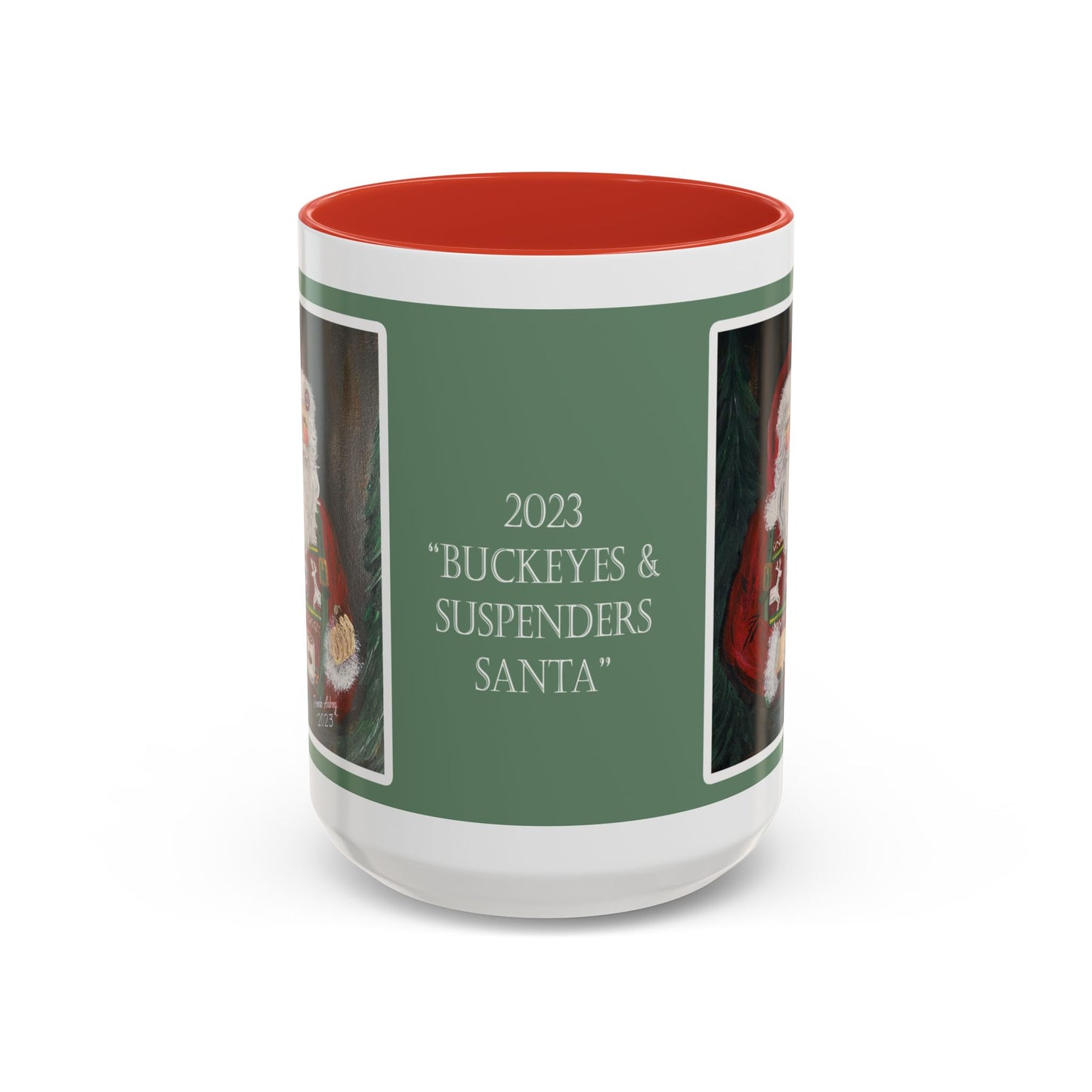 2023 BUCKEYES & SUSPENDERS SANTA (Metal Ornament)