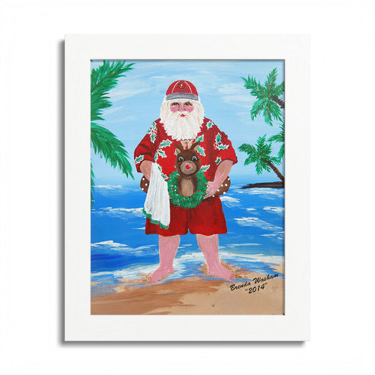2014 BEACHY SANTA (Framed Santa)