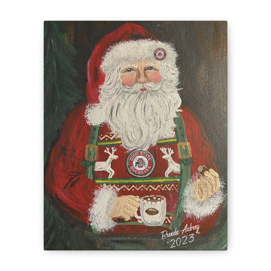 2023 BUCKEYES & SUSPENDERS SANTA (Canvas Print)
