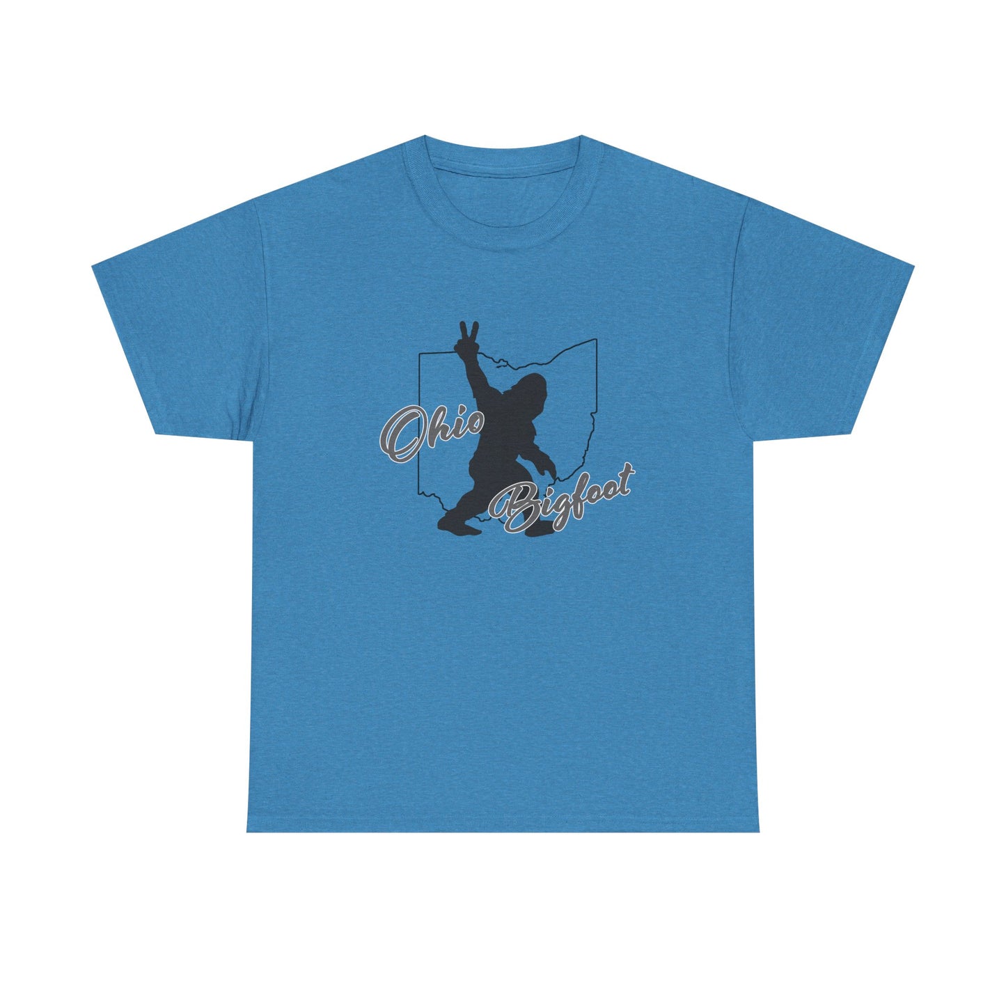 Ohio Bigfoot Peace Out Tees, Unisex Heavy Cotton Tee