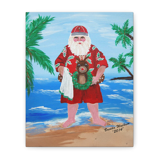 2014 BEACHY SANTA (Canvas Print)