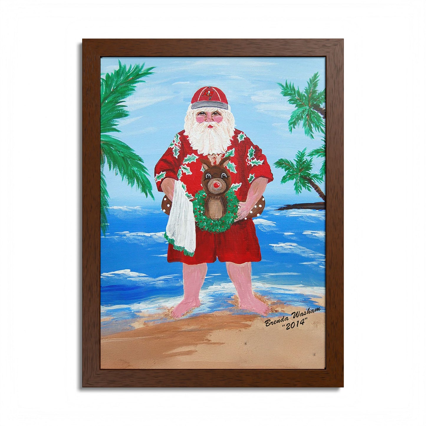 2014 BEACHY SANTA (Framed Santa)