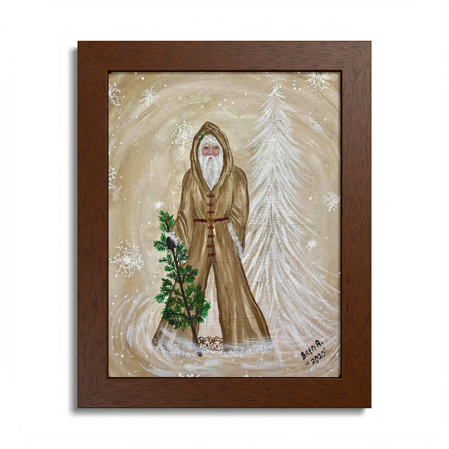 2020 SANTA IN SNOW (Framed Print)