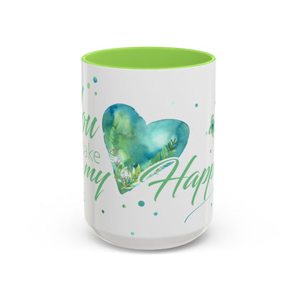 Colorful, You Make My Heart Happy 15 oz. Ceramic Mug