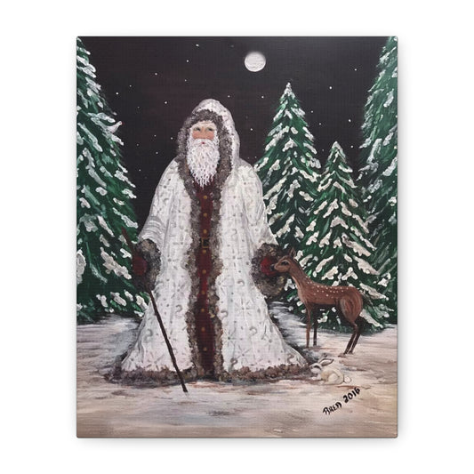 2016 SANTA WITH FAWN (Canvas Print)