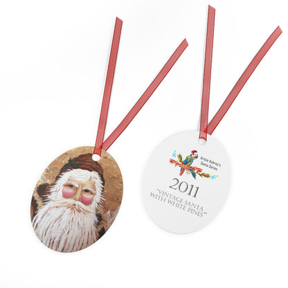 VINTAGE SANTA WITH WHITE PINE (Christmas Ornament)