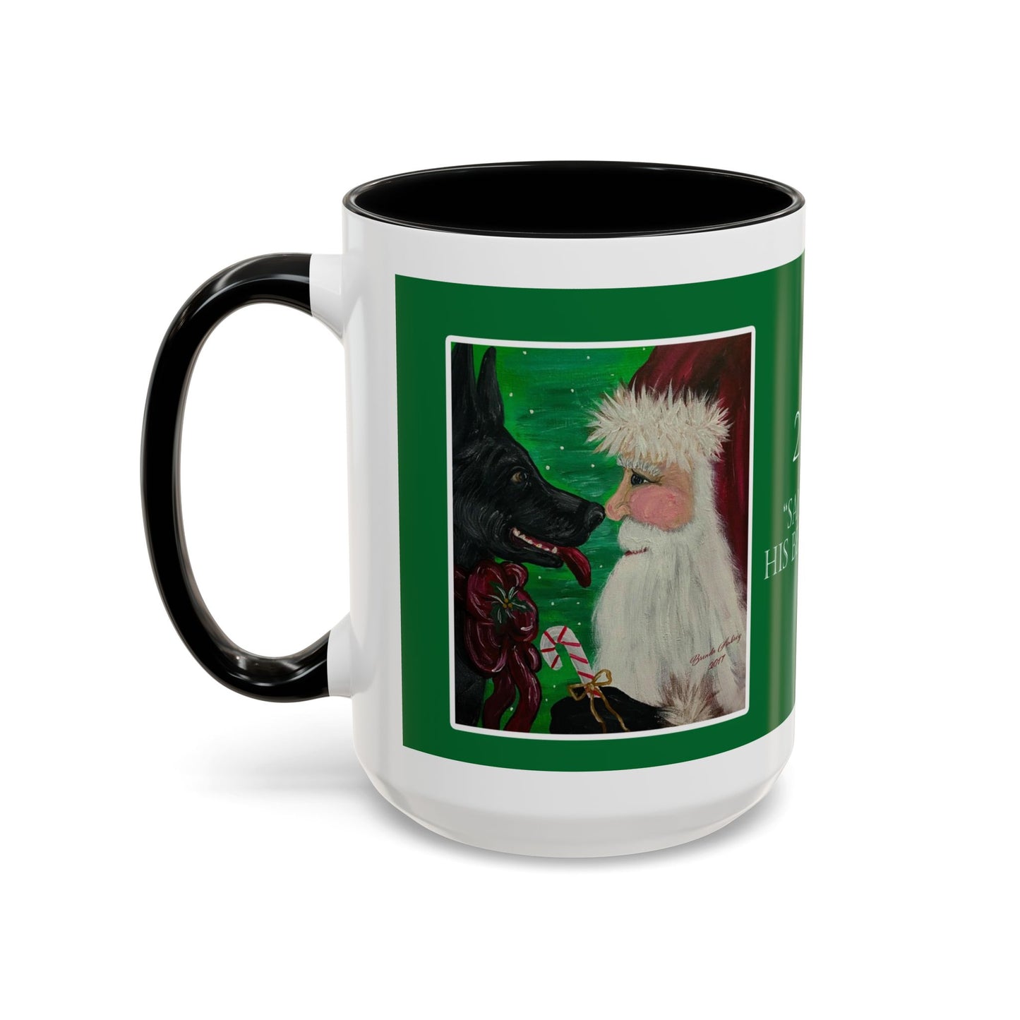 Santa and His Best Friend 2017 Accent Coffee Mug — Christmas Holiday Gift
