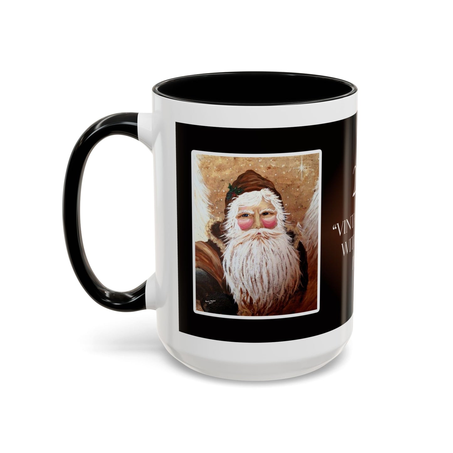 2011 VINTAGE SANTA WITH WHITE PINES (Ceramic Mug)