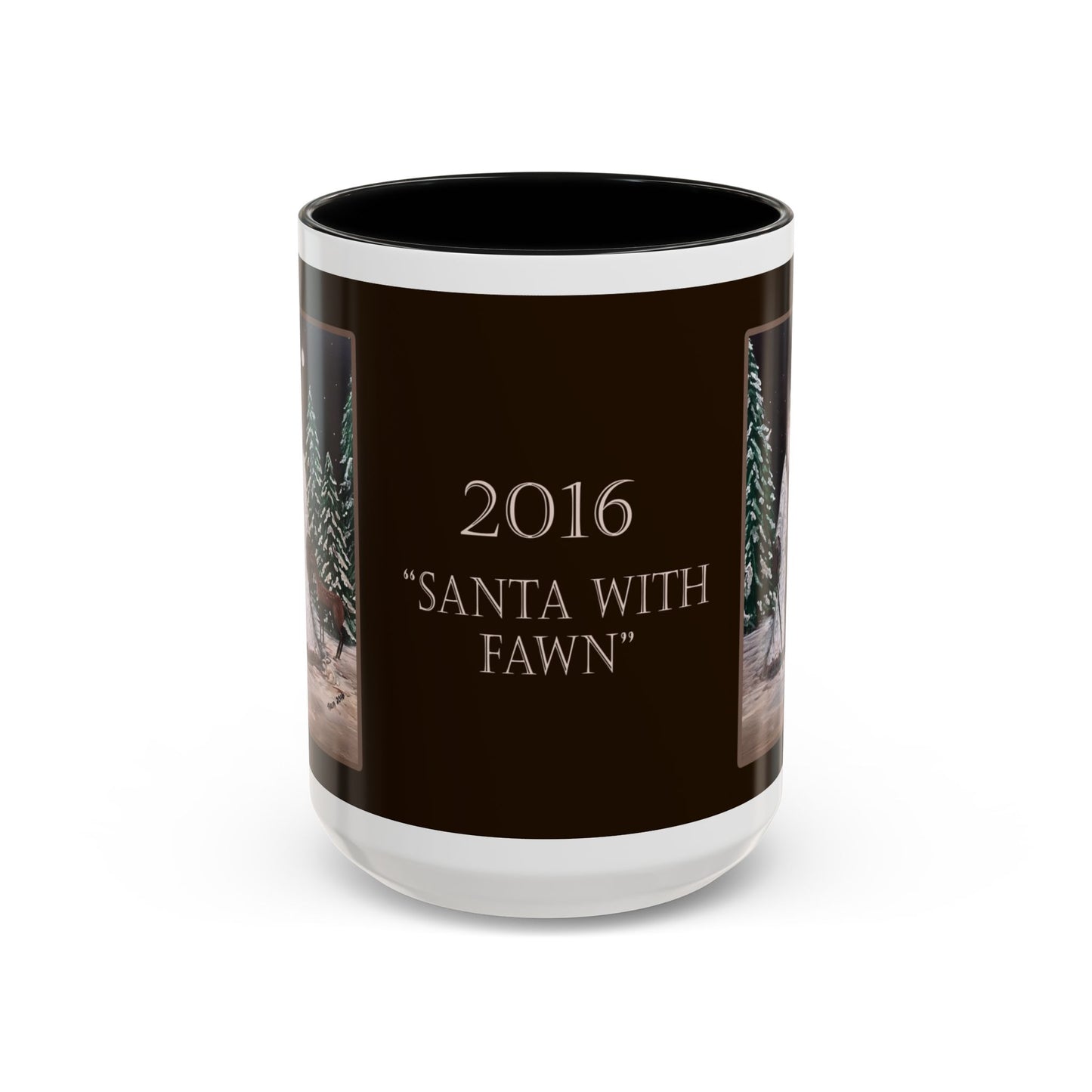 2016 SANTA WITH FAWN (Ceramic Mug)