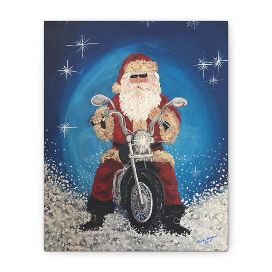 2014 BIKER SANTA (Canvas Print)