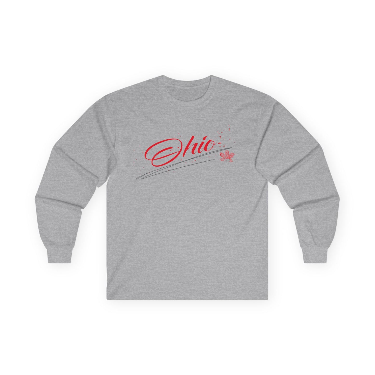 Ohio with Buckeye Leaf, Unisex Long Sleeve
