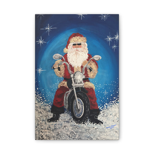 2014 Biker Santa Canvas Art