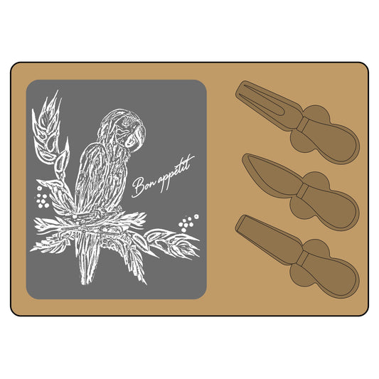 Parrothead Bon appétit Engraved Charcuterie Board