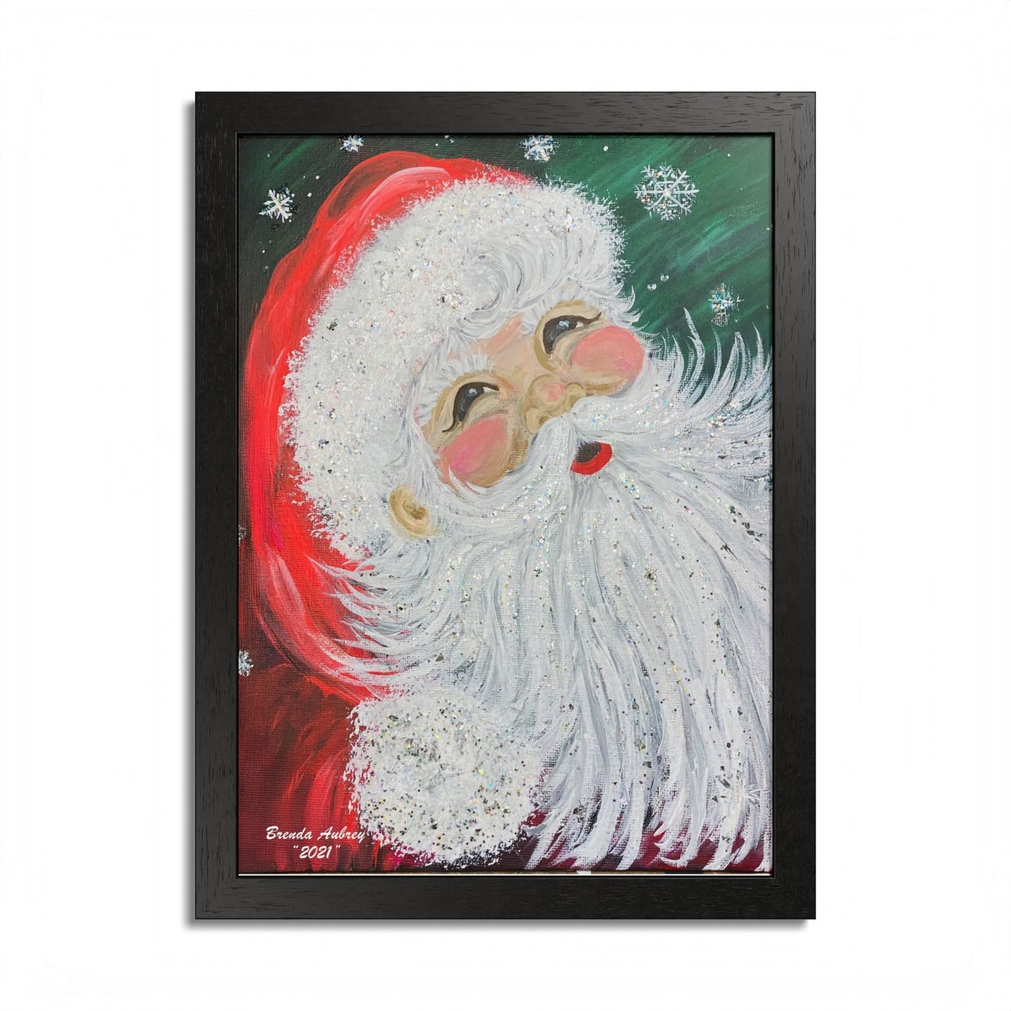2021 SNOWFLAKE SANTA (Framed Print)