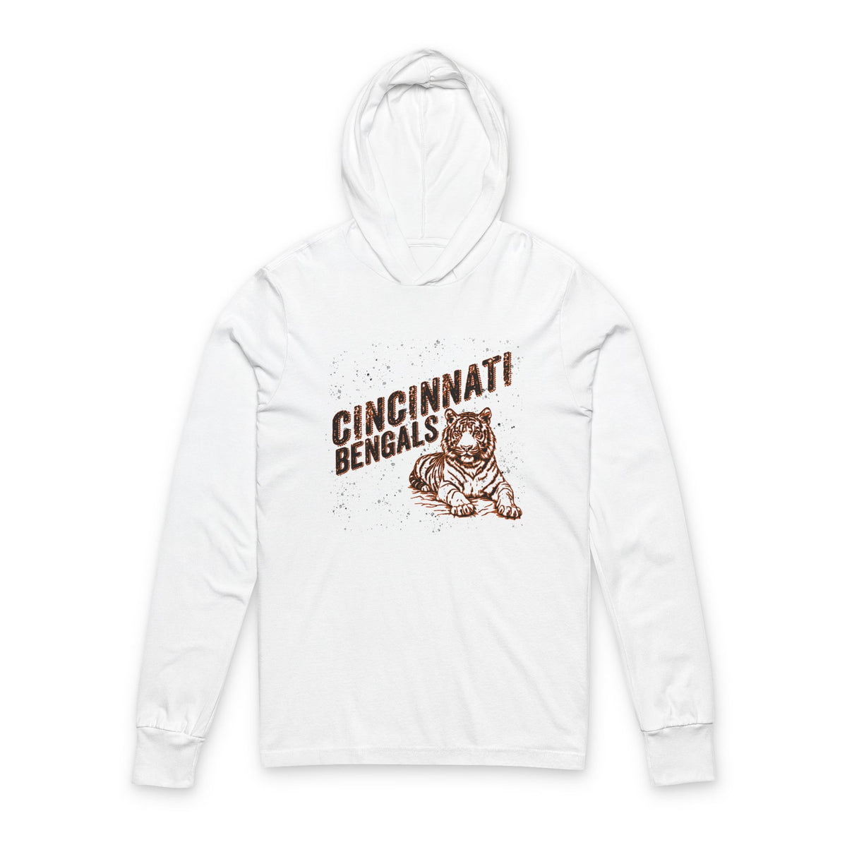 Cincinnati Bengals Vintage Tiger Hooded Long Sleeve Tee