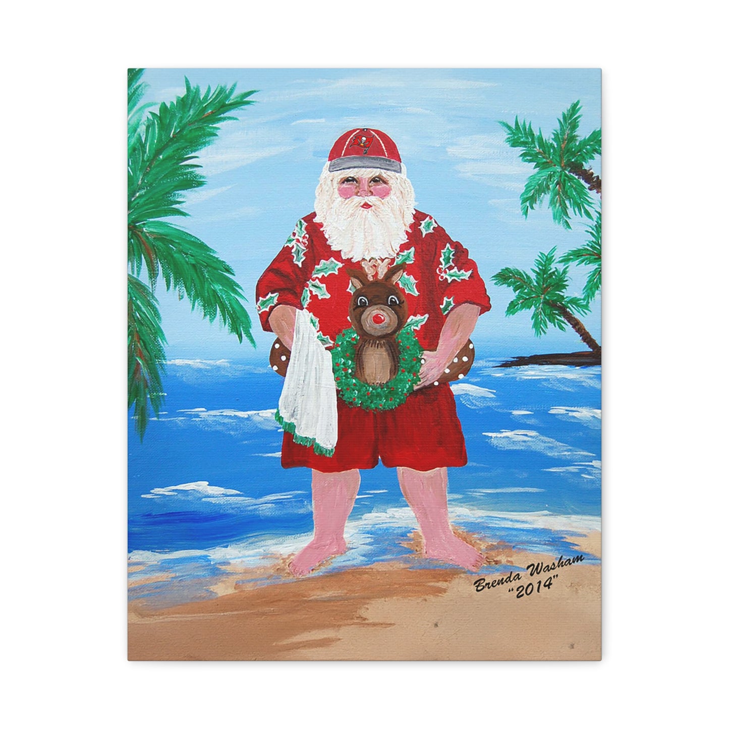 2014 BEACHY SANTA (Canvas Print)