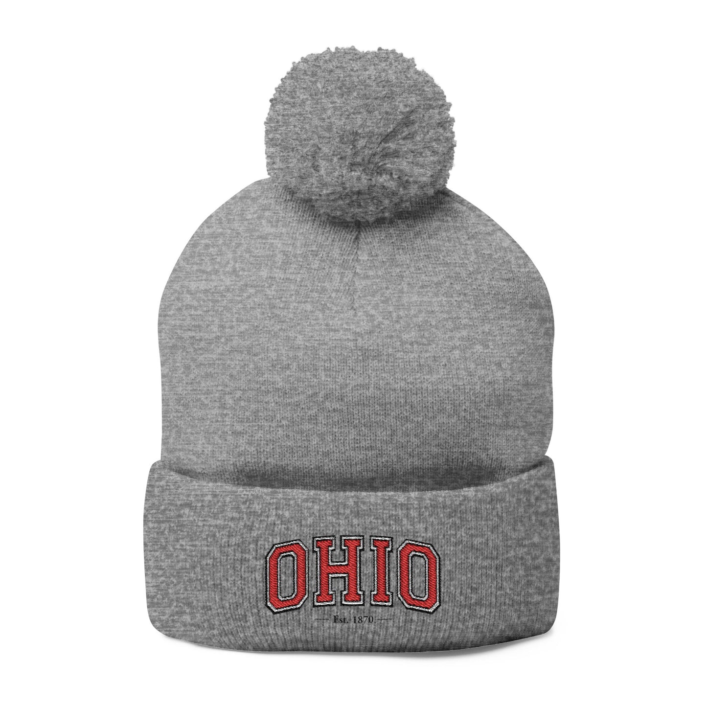 Ohio Embroidery Cozy Pom-Pom Knit Cap