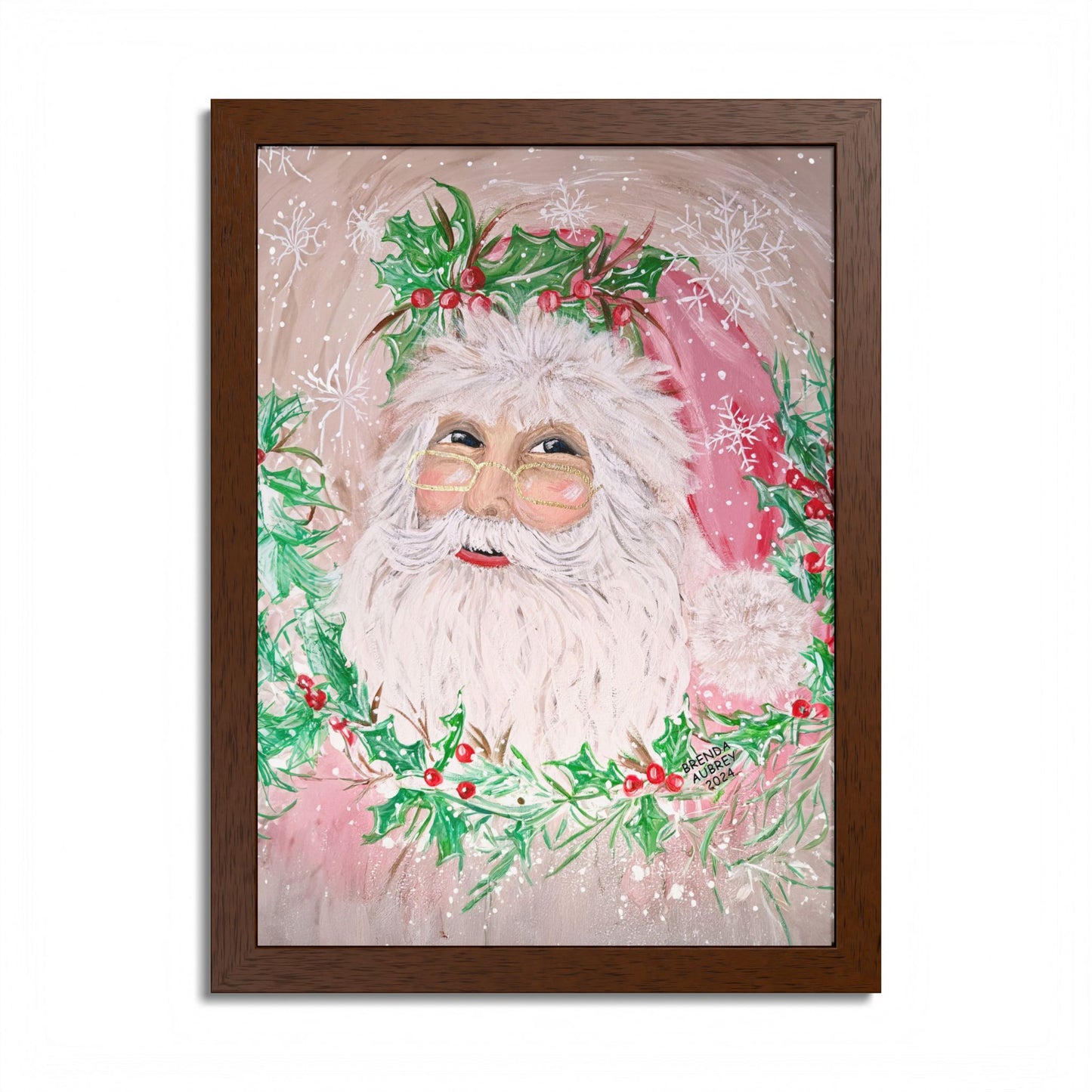 2024 PINK SANTA (Framed Poster Print)
