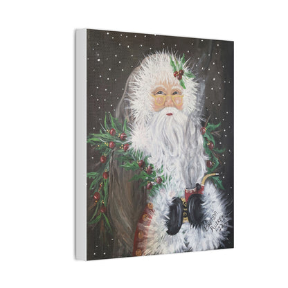2022 Santa Claus with Pipe Canvas Art - Christmas Wall Art